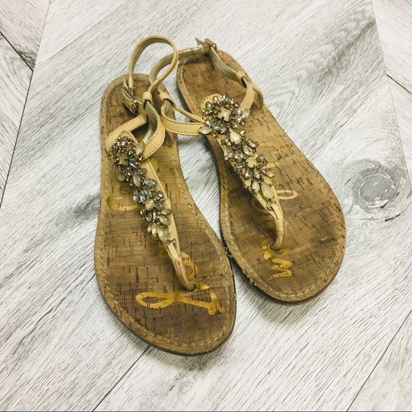 Sam Edelman | Gene Rhinestone Thong Sandals 5.5 - Picture 2 of 8